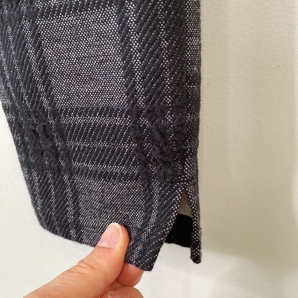 Hue Plaid Loafer Skimmer Skinny Leggings Pants Exposed Front Zipper Textured - Picture 6 of 15